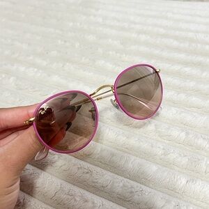 Ray-Ban Pink and Gold Sunglasses